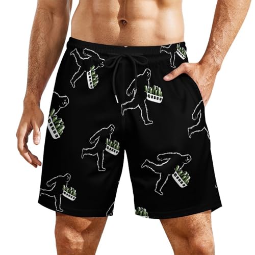 Pickle Bigfoot Pickles Mens Swim Trunks with Compression Liner Quick Dry Board Beach Shorts