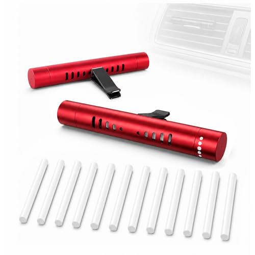 MILAKE 2 Pcs Car Air Essential Oil Diffuser Vent Clip Set (Red)