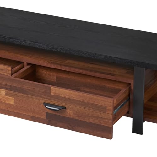 Image of Walnut Black TV Stand