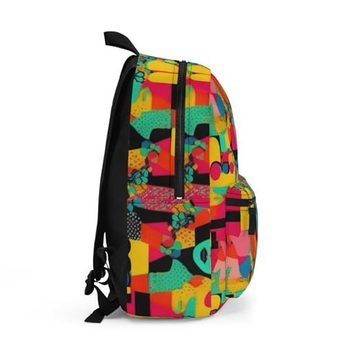 Backpack Colorful Abstract Pop Art Pattern with Bold Geometric Shapes2