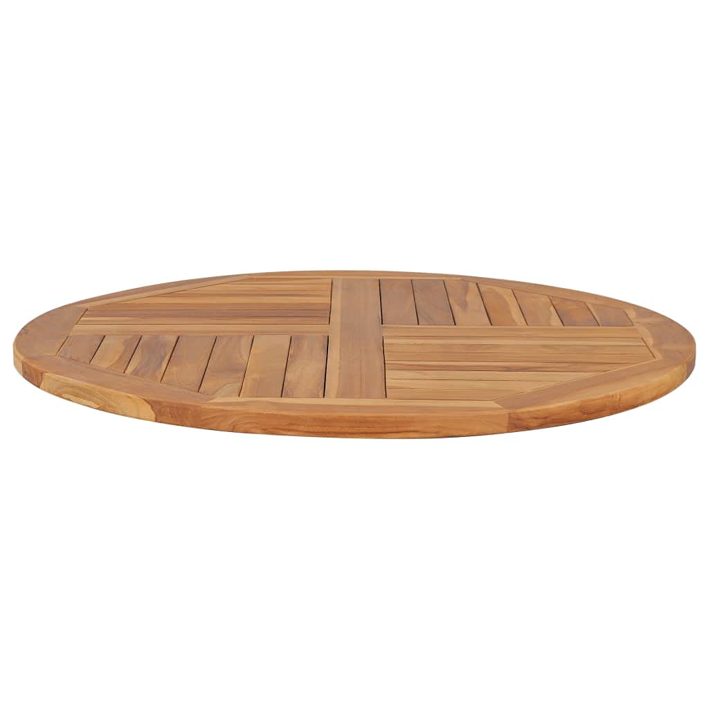 Tidyard Tischplatte Massivholzplatte Holzplatte Ersatztischplatte Holz Platte für Esstisch Esszimmertisch Massivholz Teak Rund 2,5 cm 90 cm