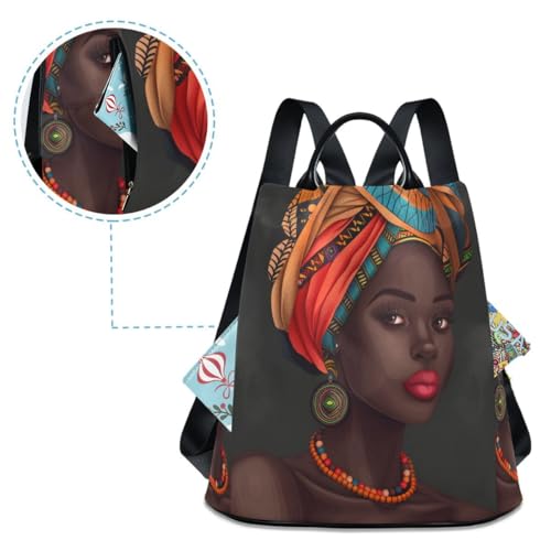 Image of ALAZA Black African Woman Traditional Trips Hiking Camping Rucksack Pack for Women