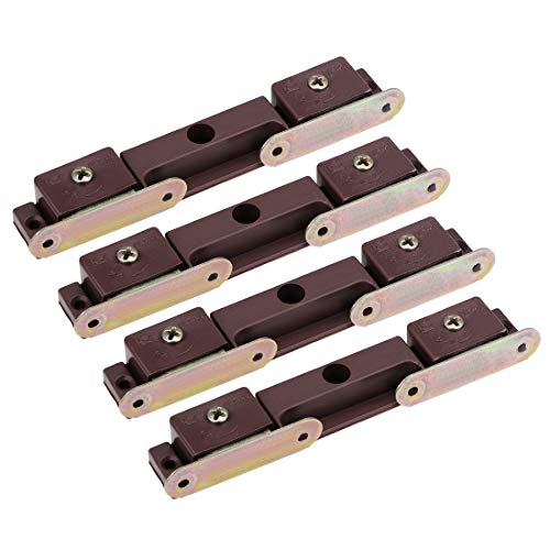 sourcing map Double Magnetic Latches Catch for Furniture Cabinet Door Closet Brown 4pcs