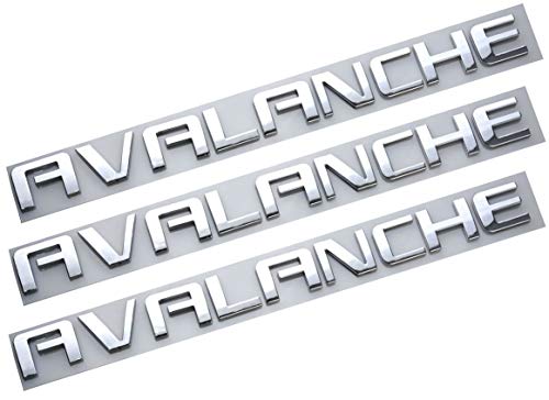 Image of Aimoll 3pcs Avalanche Nameplates Emblem Badge Letter Replacement for GM Chevrolet (Chrome)