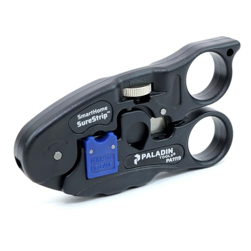 Image of Paladin Tools PA1119 UTP /COAX Cable Stripper & Cutter | Ethernet POE RG6, RG6 Quad, RG59 Coax, CAT5, CAT5E, CAT6, UTP /STP