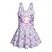 Gorweirop Daisy Axolotl Girls Swim Suits with Skirt Size 8-10 Anti-Slip Bathing Suits for Girls with Cross-Back Straps Fashion Hawaiian Beach Swimwear Gift for Coming Summer, Seamless Design