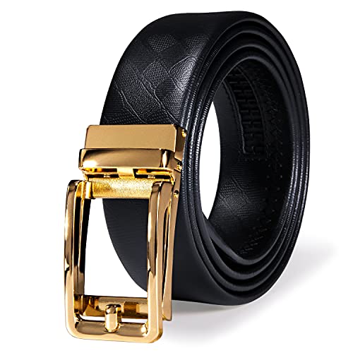 Image of Dubulle Men's Ratchet Belt Gold /Black /Red /Green /Blue /White Automatic Buckle Business Casual Belt Gift - Adjustable Fit