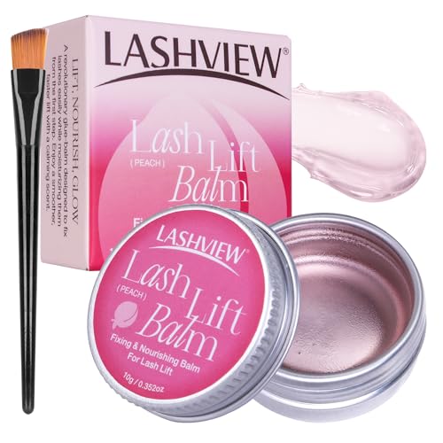 LASHVIEW Lash Lift Glue Balm Faint Fragrance Lash Glue Wax for Perfect Eyelash Perm & Brow Lamination Easy to Apply and Fast Setting & Water Soluble(Peach