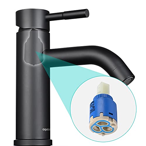 Aquaterior Matte Black Bathroom Sink Faucet Single Handle 1 or 3 Holes RV Lavatory Bathroom Vanity Faucet Bathtub Basin Boho Bathroom Faucets CUPC NSF CEC - Thumbnail 7