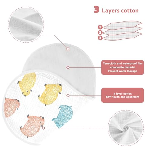 vvfelixl Muslin Burp Cloths Outline Water Rat Baby Washcloths for Baby Girl Boys 2 Pack3