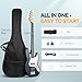 Glarry 5 String Electric Bass Guitar, Full Size Right Handed Rosewood Fretboard Bass Kit with Strap, Cable and Pick (GJazz - Dark Blue)