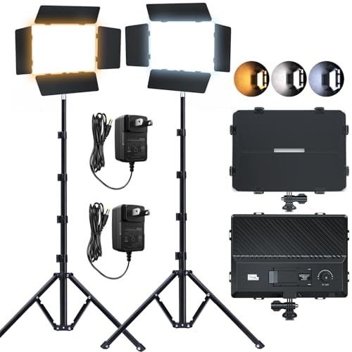 Kit de luz de video LED bicolor regulable con trípode de 62 pulgadas para estudio de fotografía