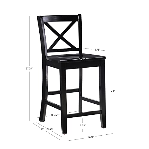 Linon 01709BLK-01-KD-U Home Dcor Black X Back Counter Stool thumb #2