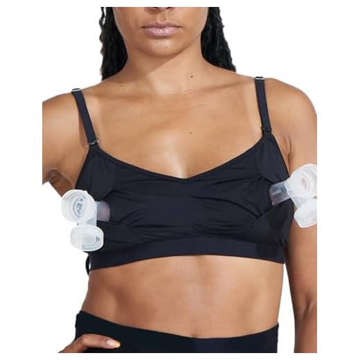 Bodily The Do Anything Nursing Bra for Breastfeeding & Hands Free Pumping, Wireless, Adjustable Maternity Bra with Soft, Breathable Fabric, Versatile (Medium, Black)