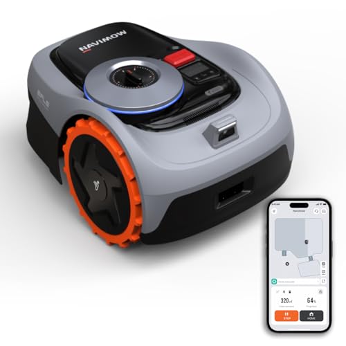 Navimow i105E Robot Tondeuse sans Fil périphérique 500 m², RTK+Vision Tondeuse Robot Gazon, IA cartographie Automatique, Limite virtuelle, Gestion multizone