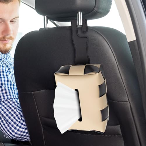 Dispensador de tecido para carro, caixa de guardanapo para carro - Capa de caixa de tecido para banc