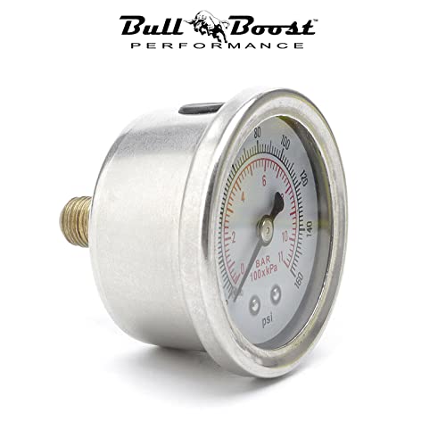Performance 0-160 Psi Fuel Pressure Regulator Gauge Liquid Fill Chrome Oil Gauge White #TOP3
