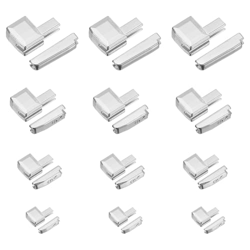 YELARXI Zipper Repair Kit, Metal Zipper Latch Slider Retainer Insert Pin Top Bottom Stoppers, #3#5#8#10 Fit for Jacket Coat Backpack Sewing Accessories (12 Pair, Silver)
