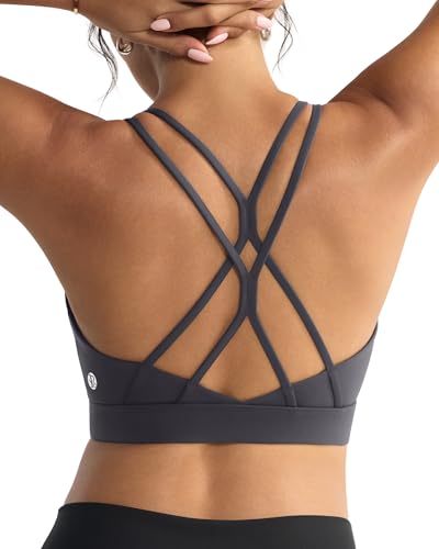 Image of RUNNING GIRL Sports Bras for Women,Strappy Crisscross Back Padded Low Impact Running Sports Bra with Removable Cups