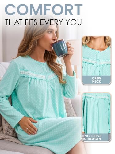 Image of Casual Nights Women's Cozy Long Sleeve Fleece Nightgown