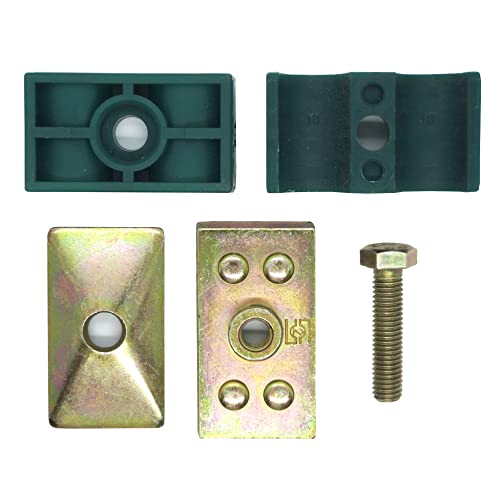 1 1/4" Outer Diameter Tube Size Stauff Twin Series Hydraulic Polypropylene Pipe Clamp, With Galvannized Steel Top Base Plate & Metric Hex Bolts #TOP3