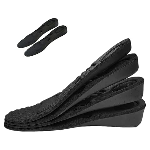 Height Increase Insole, Breathable Memory Foam Full Length Height Increase Insole, Invisible Inner Insole for Unisex Men Women Comfortable Breathable Replacement Insoles(3 Heights Available) Cover