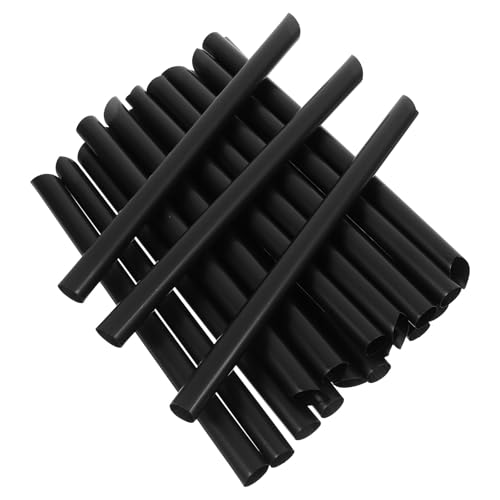 500 pitillos negros gruesos desechables 16 cm miniatura 1