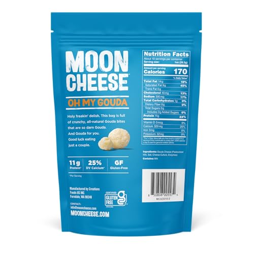 Moon Cheese Oh My Gouda Cheese Bites, 10 Ounce, 2-Pack, Crunchy, Packed With Protein & Calcium, Keto, Gluten Free