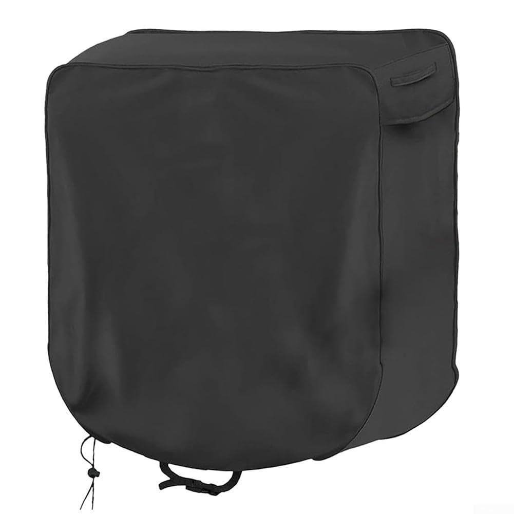 Heavy-Duty 600D Oxford Garden Hose Reel Cover, Waterproof & Dustproof Protective Case for Wall-Mounted Retractable Reels, Weather Resistant with Adjustable Snap, 60x45x60cm, Black(Black)