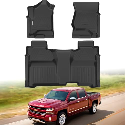 All Weather Car Floor Mats for 2014-2018 Chevy Silverado/GMC Sierra...