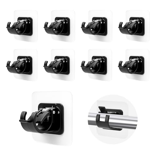 Curtain Rod Bracket No Drilling, 8 PCS Self Adhesive Curtain