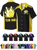Personalisierte Bowling-Shirts, personalisierbar mit Namen und Team – Leichter, atmungsaktiver Stoff für Sport, Hawaii, Retro, Vintage Stil07