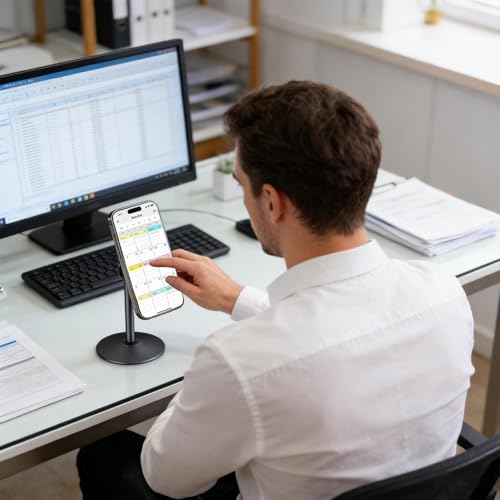 Support de téléphone magnétique avec inclinaison et rotation stable