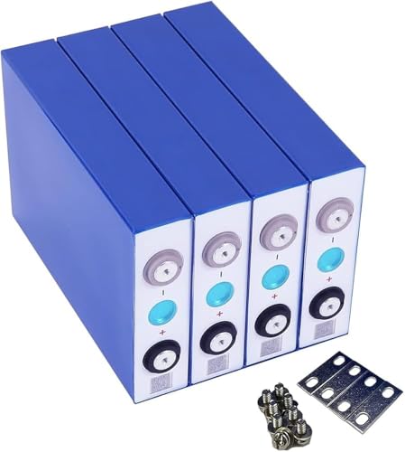 Image of Prismatic LFP 3.2V 105Ah Cells EVE Make LiFePO4 for DIY 12V, 105Ah Battery Pack Making. Ideal for UPS Solar,Inverter (Pack of 4) 4000+ Duty Cycle, with 3 Busbars & S.S Screws M6