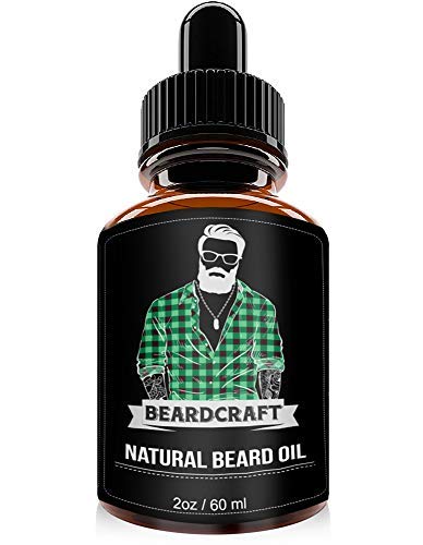 Beard Growth Oil - 2oz - USA Made Natural Essence - Mustache Softener Oil - Promotes Growth, Fuller & Thicker Beard - Leave-in Conditioner (Unscented)