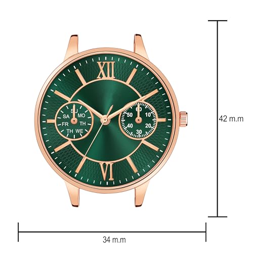 Image of Acnos Luxury Rose Gold Mesh Strap Analog Watch | Multi-Function Dial | Premium Men's & Women's Fashion Wristwatch