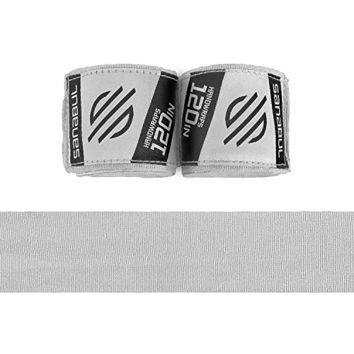 Sanabul Elastic 120 Inch Boxing Hand Wraps (Silver, 120 Inch) #TOP5