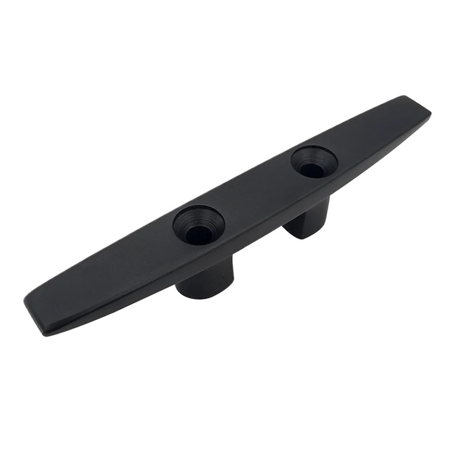 Taquet pour pont de bateau en aluminium noir 20 cm avec base ouverte pour ancrage