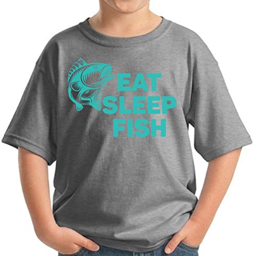 Awkward Styles Eat Sleep Fish Kids Shirt Fishing T Shirt for Boys Fishing