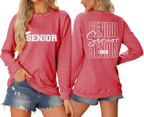 Senior Class of 2026 Sweatshirt, Graduation Crewneck Long Sleeve Shirts, Senior 2026 Pullover Crewneck Tops