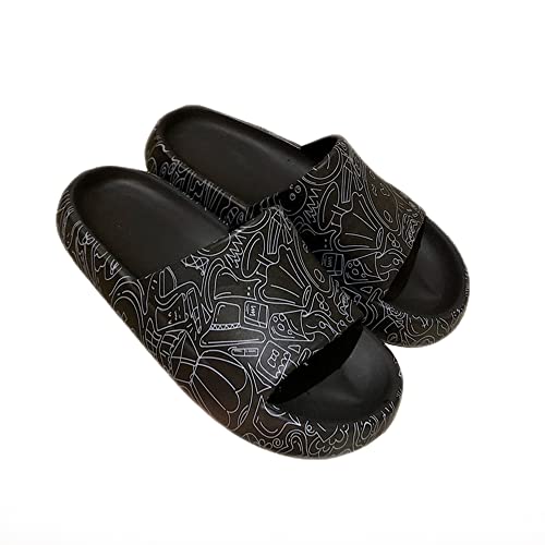 MOLERFOCloud Slides Shoes for Women Fashion Graffiti Antiskid Cloud Slides for Men and House Slippers