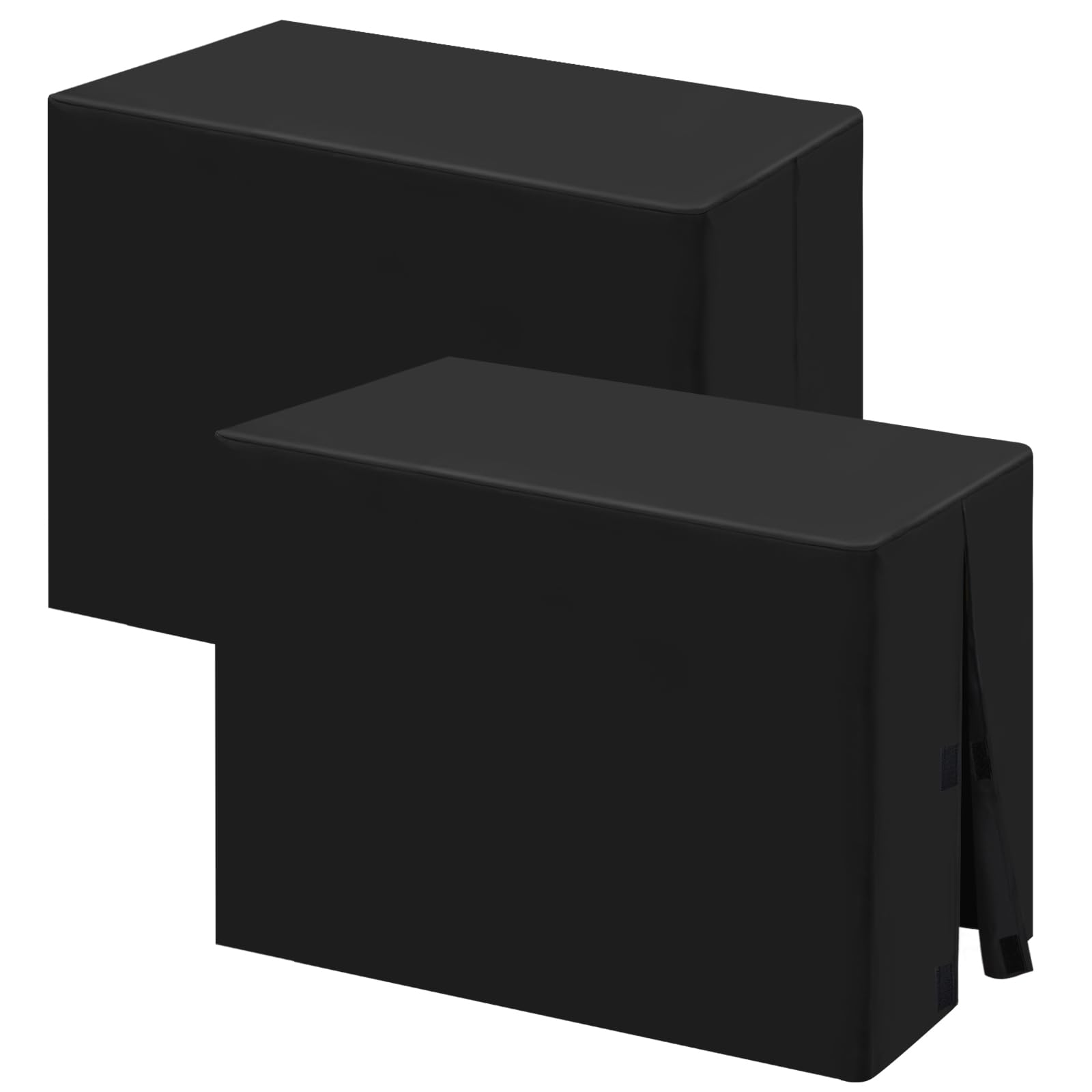 Fixwal Table Covers, 2 Pack 4FT Table Cover Fitted, Black Table Cover Protector for Folding Table, 48 x 24 Inch Fitted Tablecloth for 4 Foot Tables