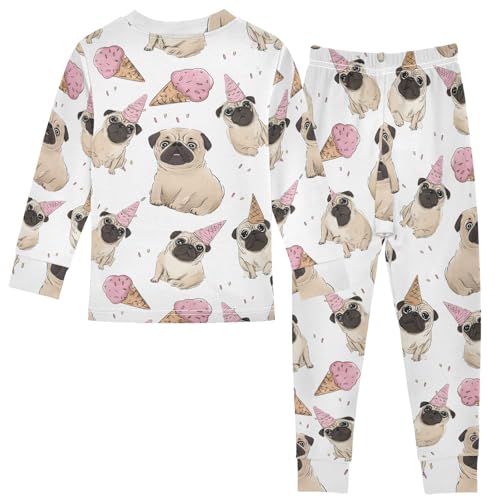 Cartoon Pajamas Set Fadou Ice Cream Pattern Long Sleeve PJs Cotton Jammies Sleepwear Top and Pants2