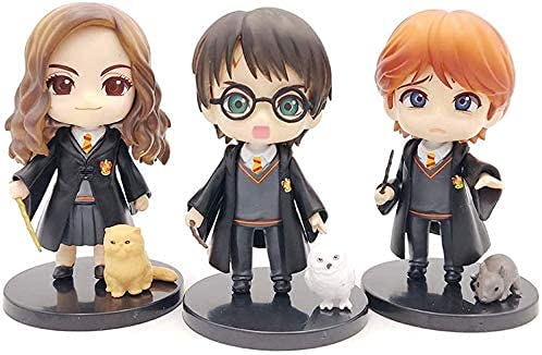 Harry Potter Cake Toppers Figures Character Set of 3 Exquisite Action Figure Cake Decoration Cupcake Desktop Decoration child playset toys