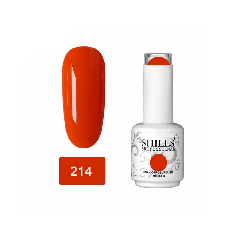 Image of SHILLS PROFESSIONAL UV /LED Soak Off Gel Polish (Gel Nail Polish) Nail Art Nail Polish Color Shade 214, Glossy Finish, 15ml
