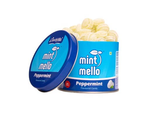 Image of CandyVille Mint Mello Peppermint Candy Tin (680 gram - Pack Of 2) | Mild Mint | With Menthol | Flavoured Candy