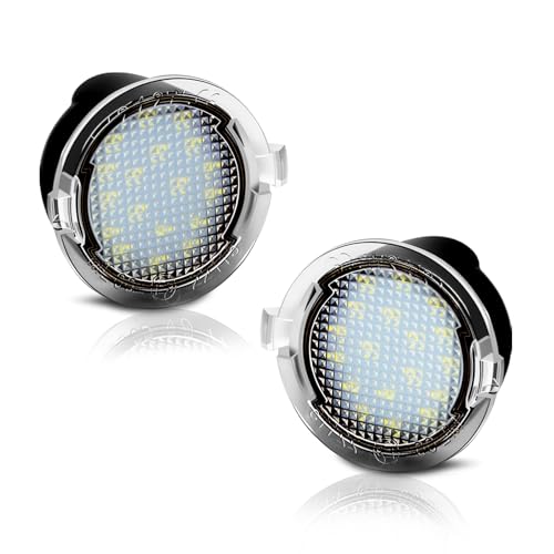 D-Lumina Side Mirror Puddle Lights Assembly for F150 Explorer Expedition Flex Edge Fusion Taurus, White 2-Pieces