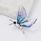 REBABA Exquisite Acrylic Rhinestone Dragonfly/Butterfly Brooches, Luxury Brooch Pins Sparkling Banqu