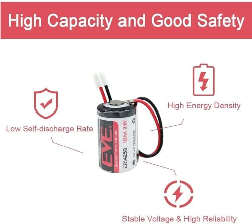 BUCADU [5-Pack] EVE ER14250 3.6V 1200mAh Battery with White Plug Compatible with EVE ER14250 1/2 AA LS14250, Non-Rechargeable Lithium Battery - Thumbnail 4