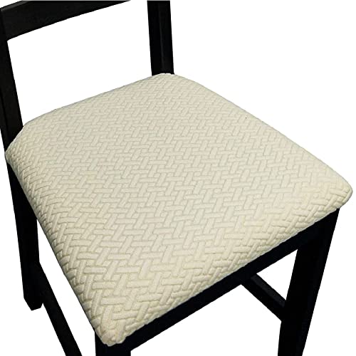 Baoswi Lot de 4 housses de siège modernes pour chaises de salle à manger, cuisine, extensibles, lavables et amovibles (beige) Cover